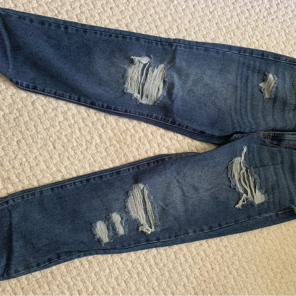 Forever 21 Distressed Blue Jeans